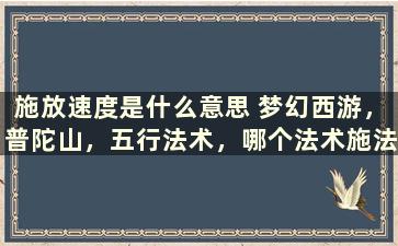 施放速度是什么意思 梦幻西游，普陀山，五行法术，哪个法术施法速度最快